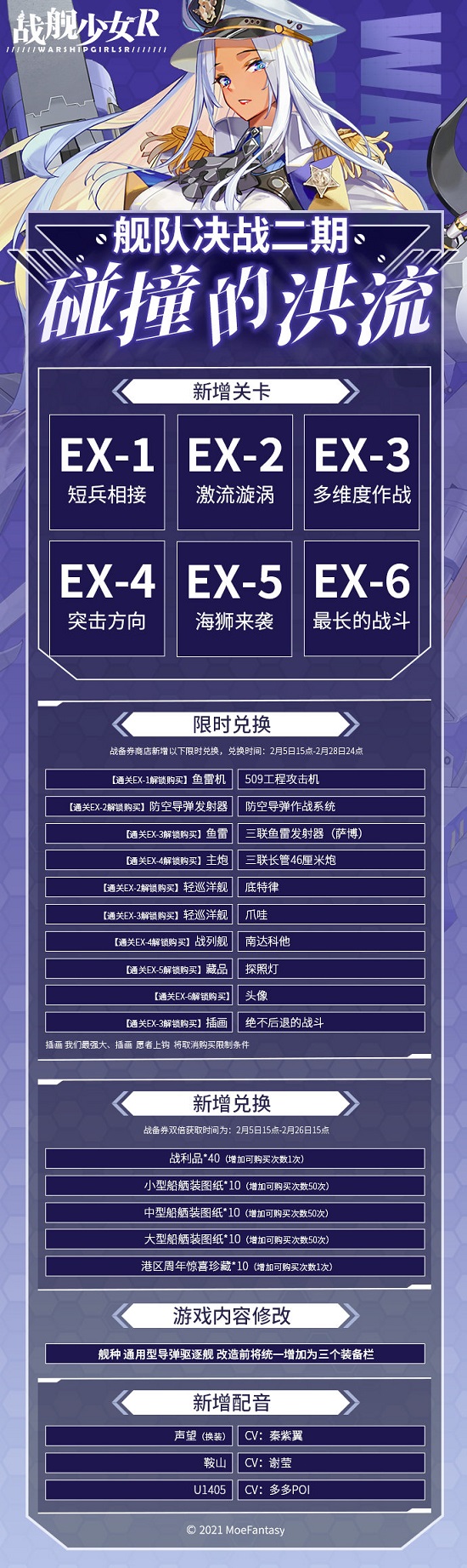战舰少女r2月5日维护公告 舰队决战二期碰撞的洪流开启