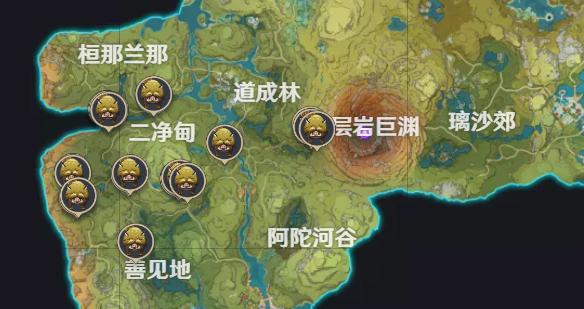 原神茁壮菌核分布图 茁壮菌核哪里采集多
