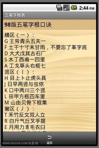 五笔字根表
