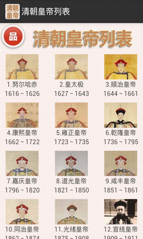 清朝皇帝列表